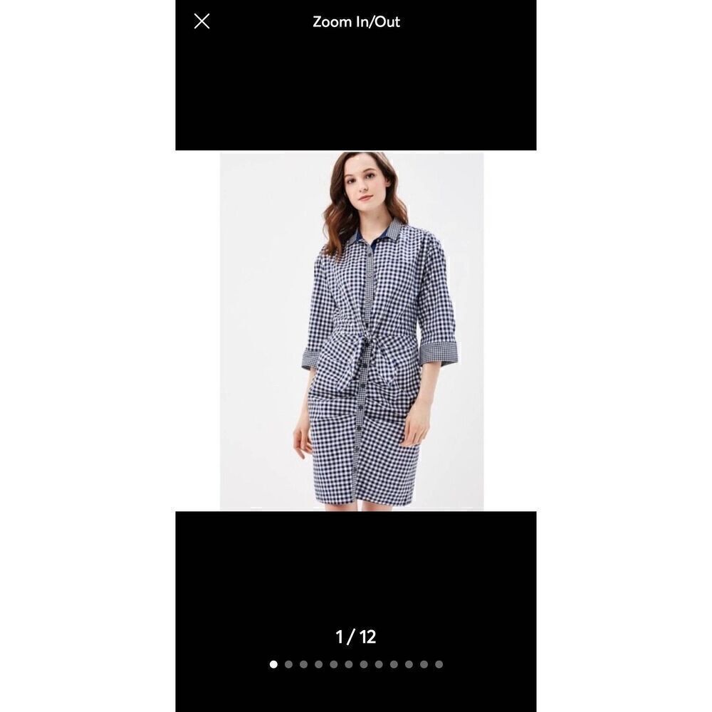 Sarah Jessica Parker for the Gap Navy/ White Gingham Check Dress, EUC, S